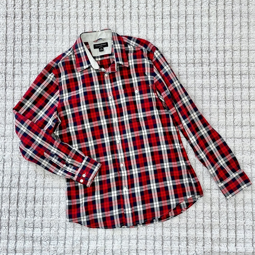 Banana Republic Mens Plaid Button down
